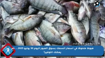 هبوط ملحوظ في أسعار السمك بسوق العبور اليوم 30 يوليو 2025… كم يمكنك التوفير؟